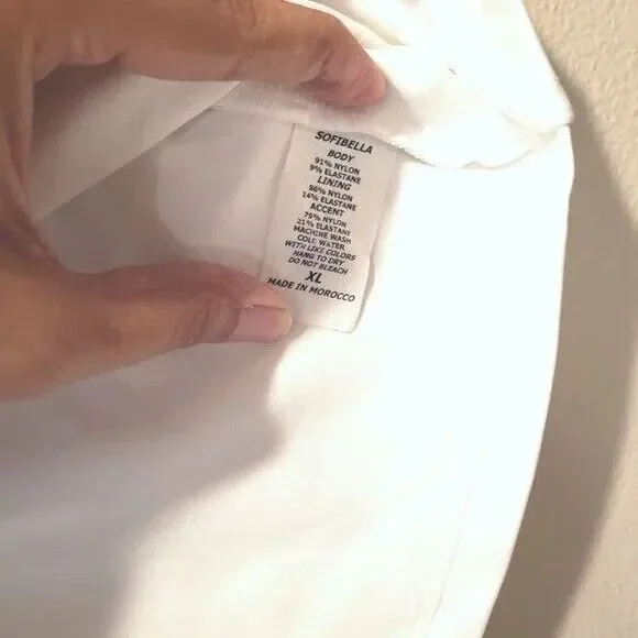 Sofibella White Short-Sleeved Half Zip Collarless Golf Shirt~$74 - Picture 9 of 11